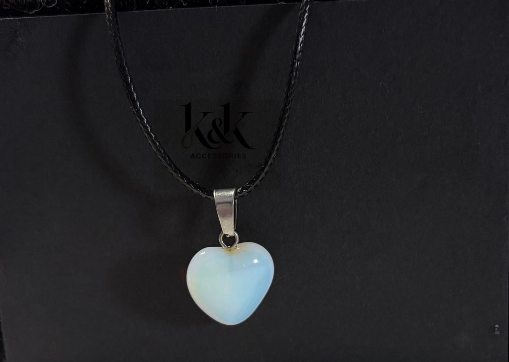 Opalite Heart Pendant Necklace