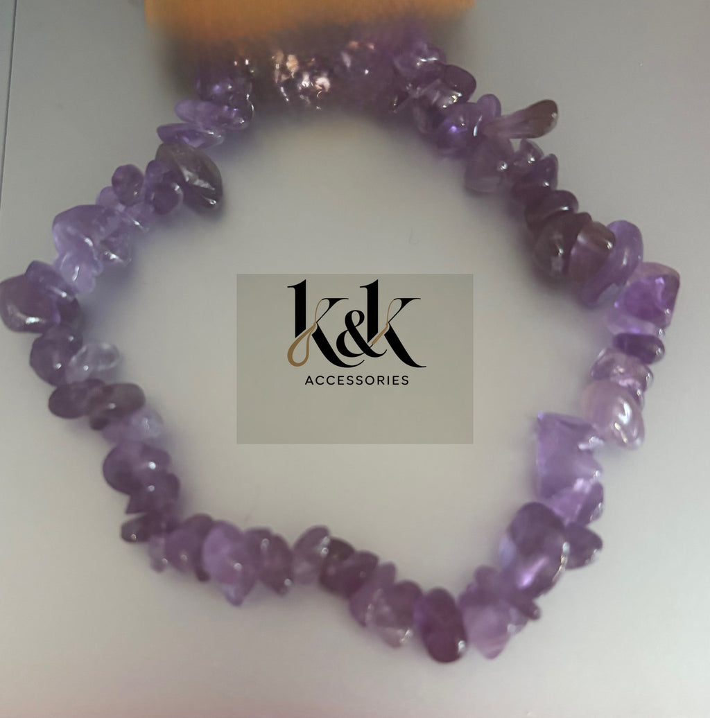 Amethyst bracelet and earring set