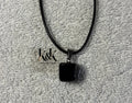 Black Obsidian Square Pendant Necklace