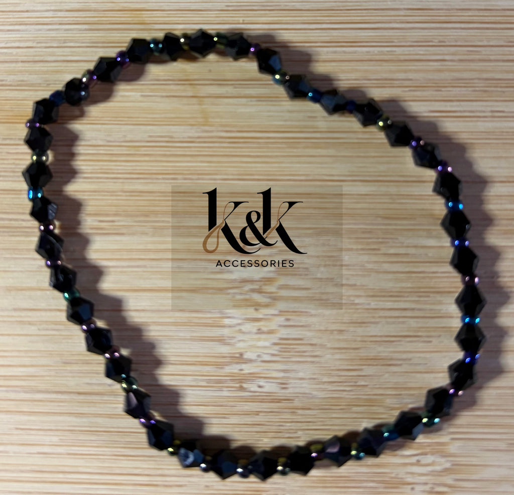 Black Crystal Bicone Bracelet