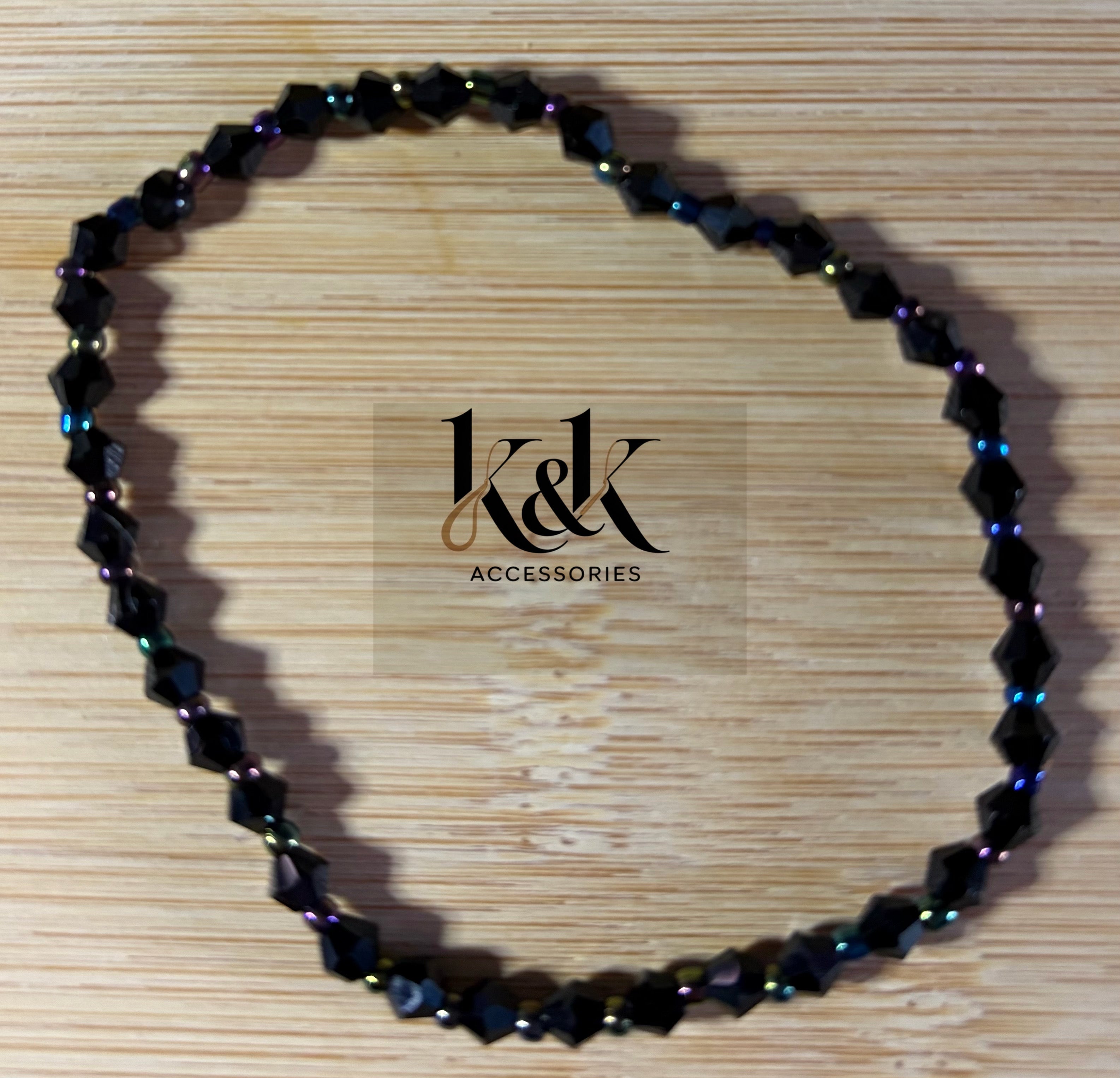 Black Crystal Bicone Bracelet