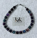 Multicolour Gemstone Bracelet with Silver Chain Spacers & Clasp - Adjustable Jewellery