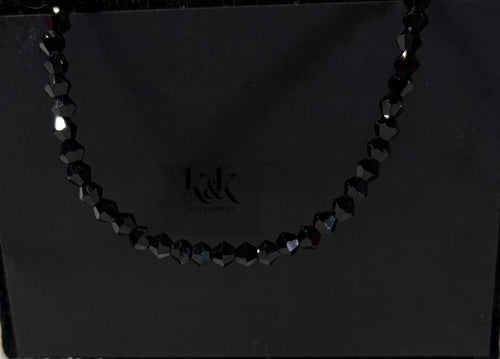 Black Faceted Bead Necklace