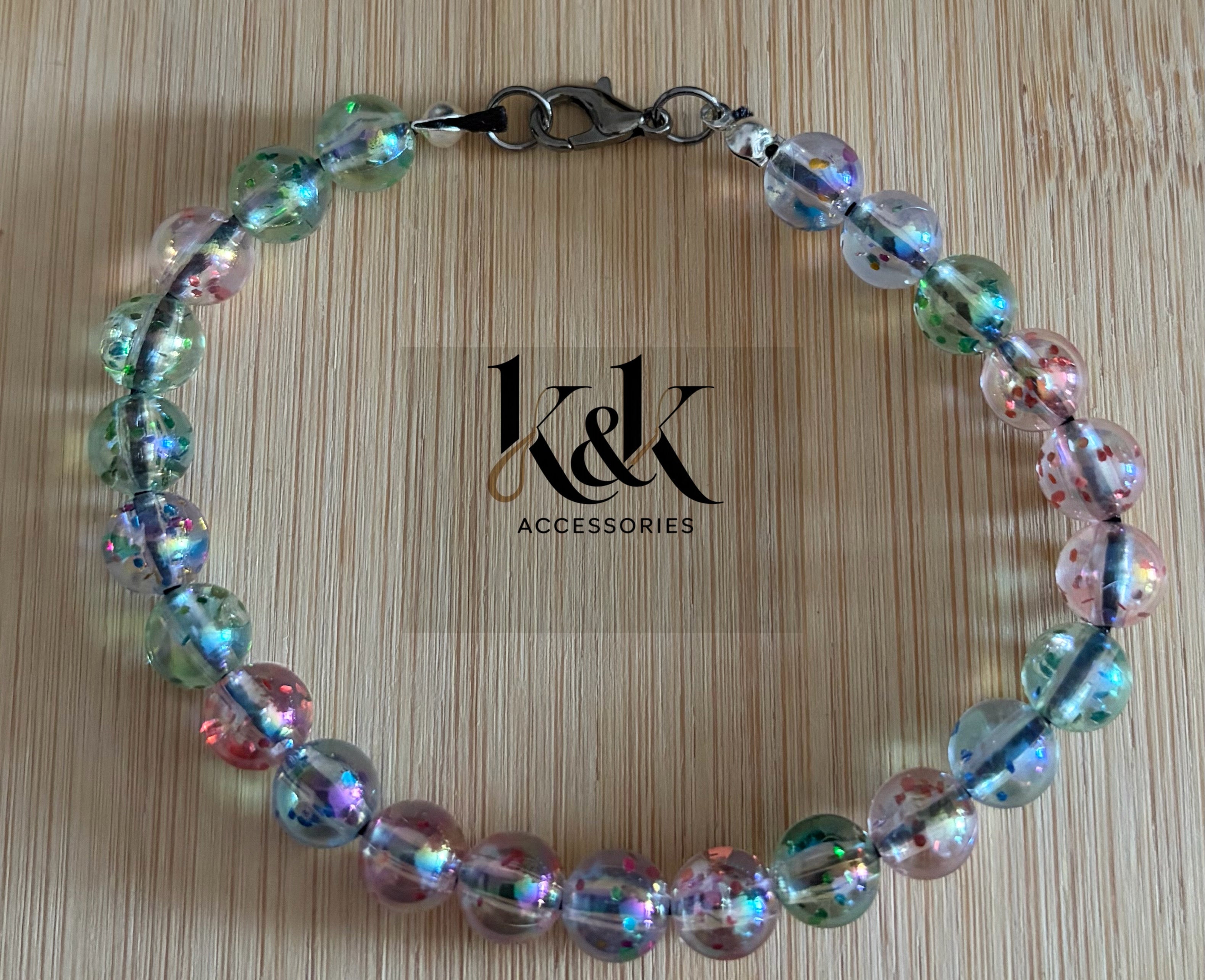 Iridescent Crystal Bracelet with Clasp