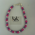 Handmade Pearl Bracelet - Purple, Pink & Silver