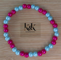 Hot Pink & Pale Blue Pearl Bracelet