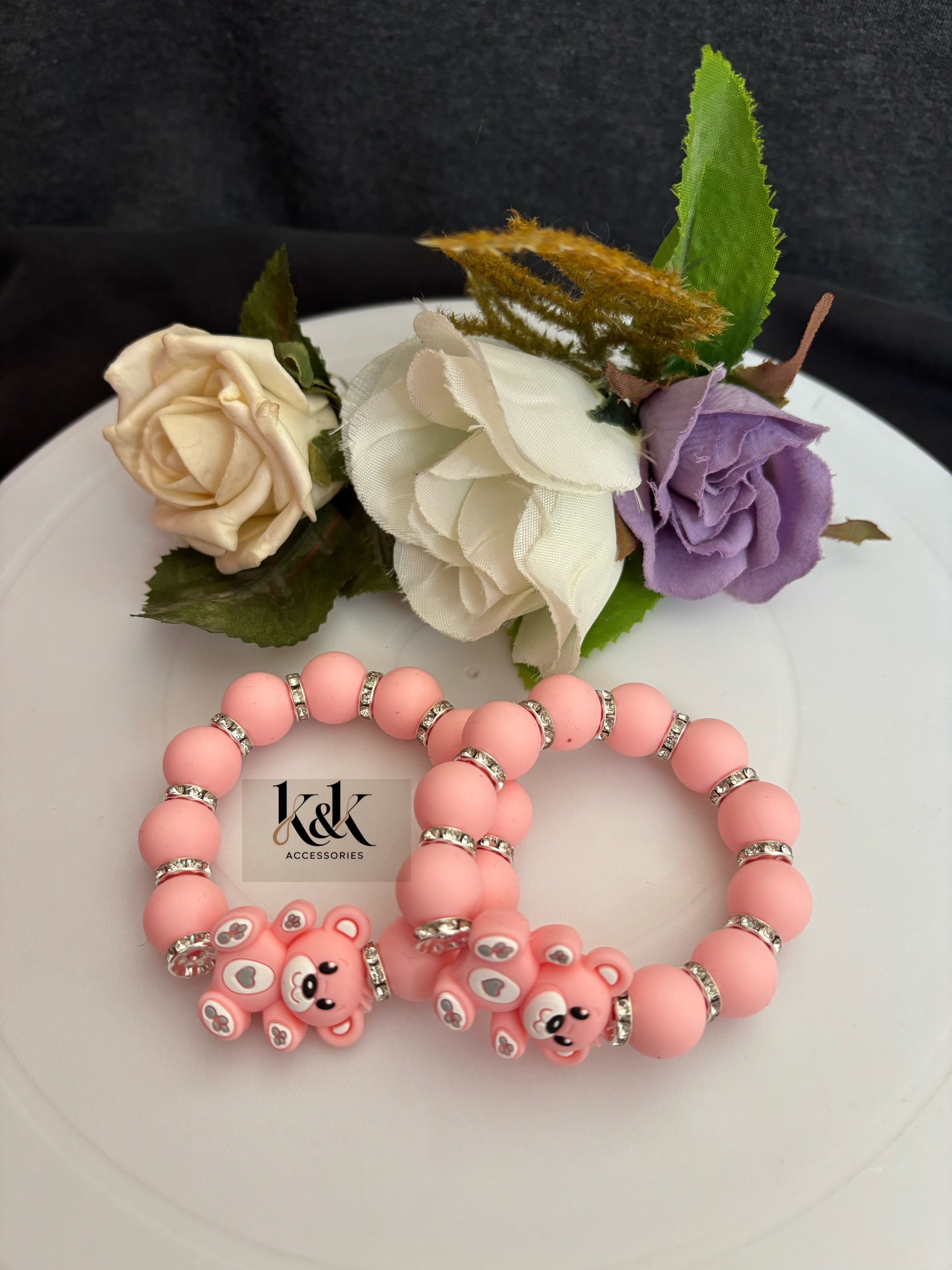 Bear Charm Bead Bracelet