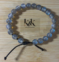 Clear Sparkle Bracelet with Blue Glitter - Adjustable