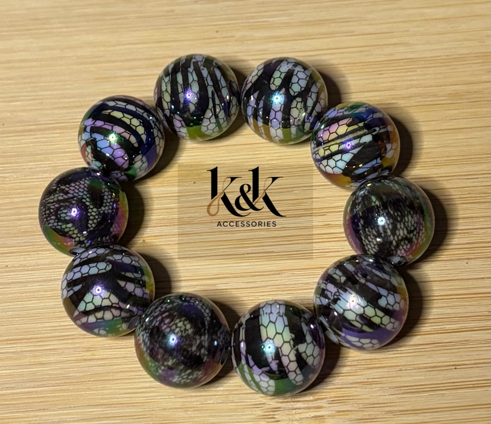 Multi-Colour Dragon Vein Agate Bracele