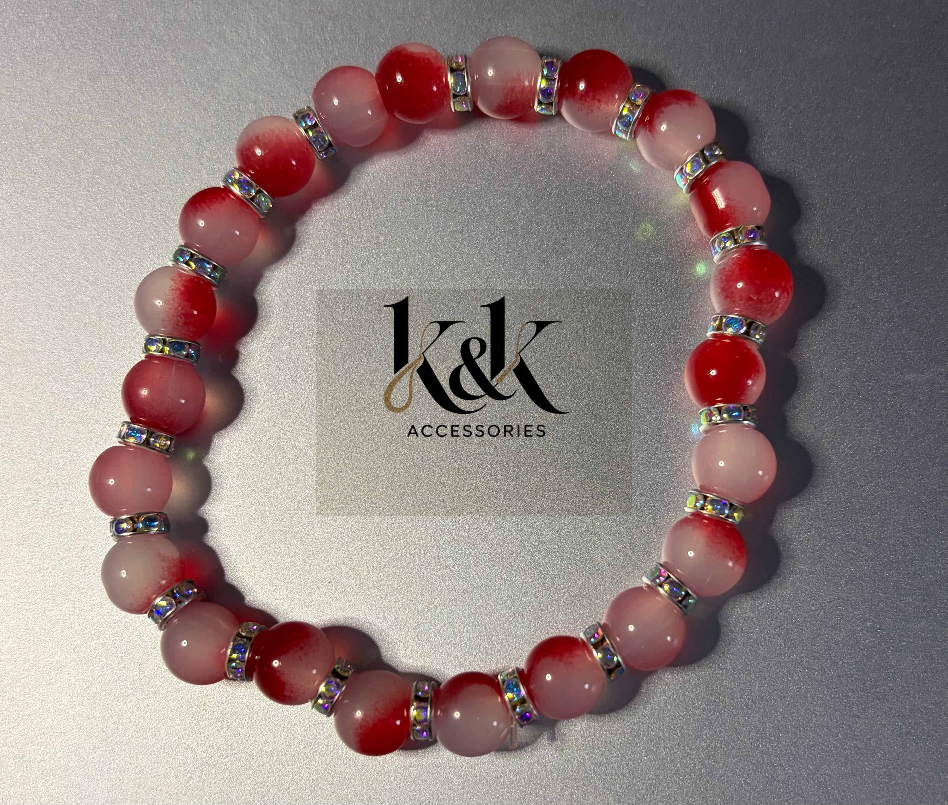 Gemstone Bracelet with Crystal Spacers