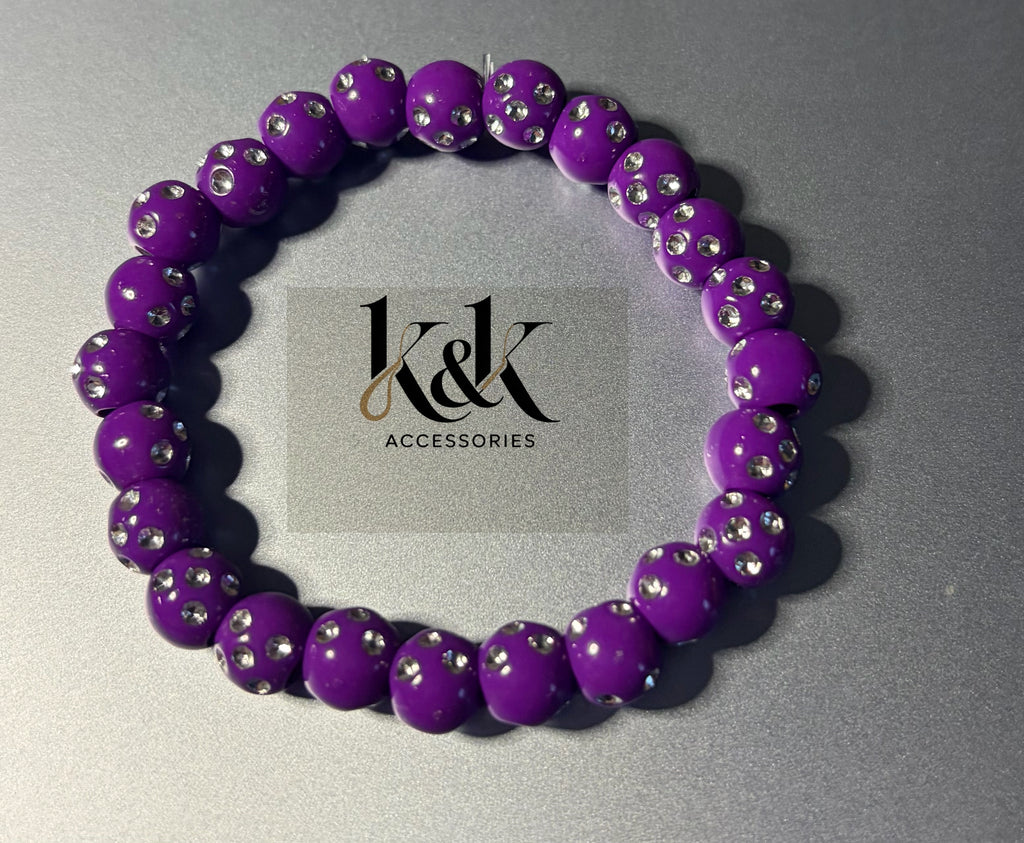 Crystal-Studded Beaded Bracelet