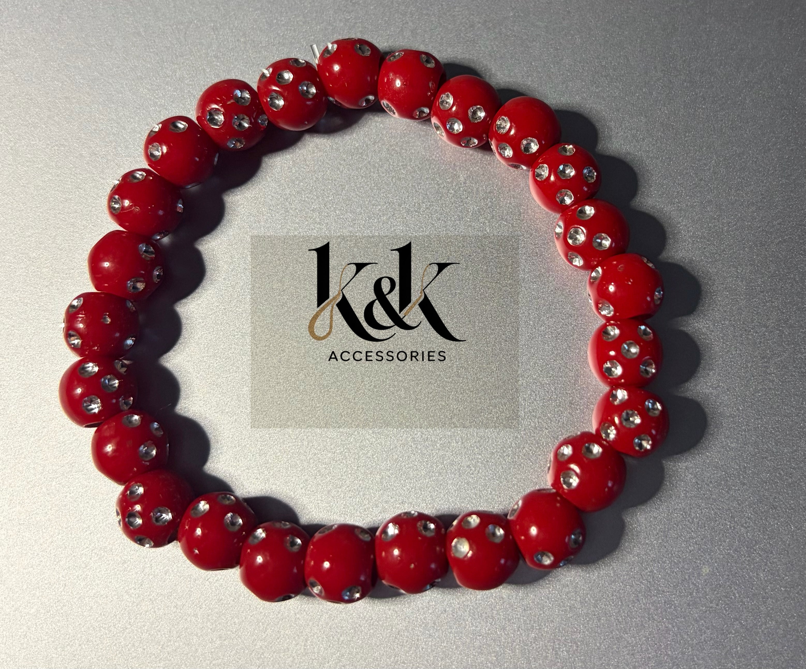 Crystal-Studded Beaded Bracelet