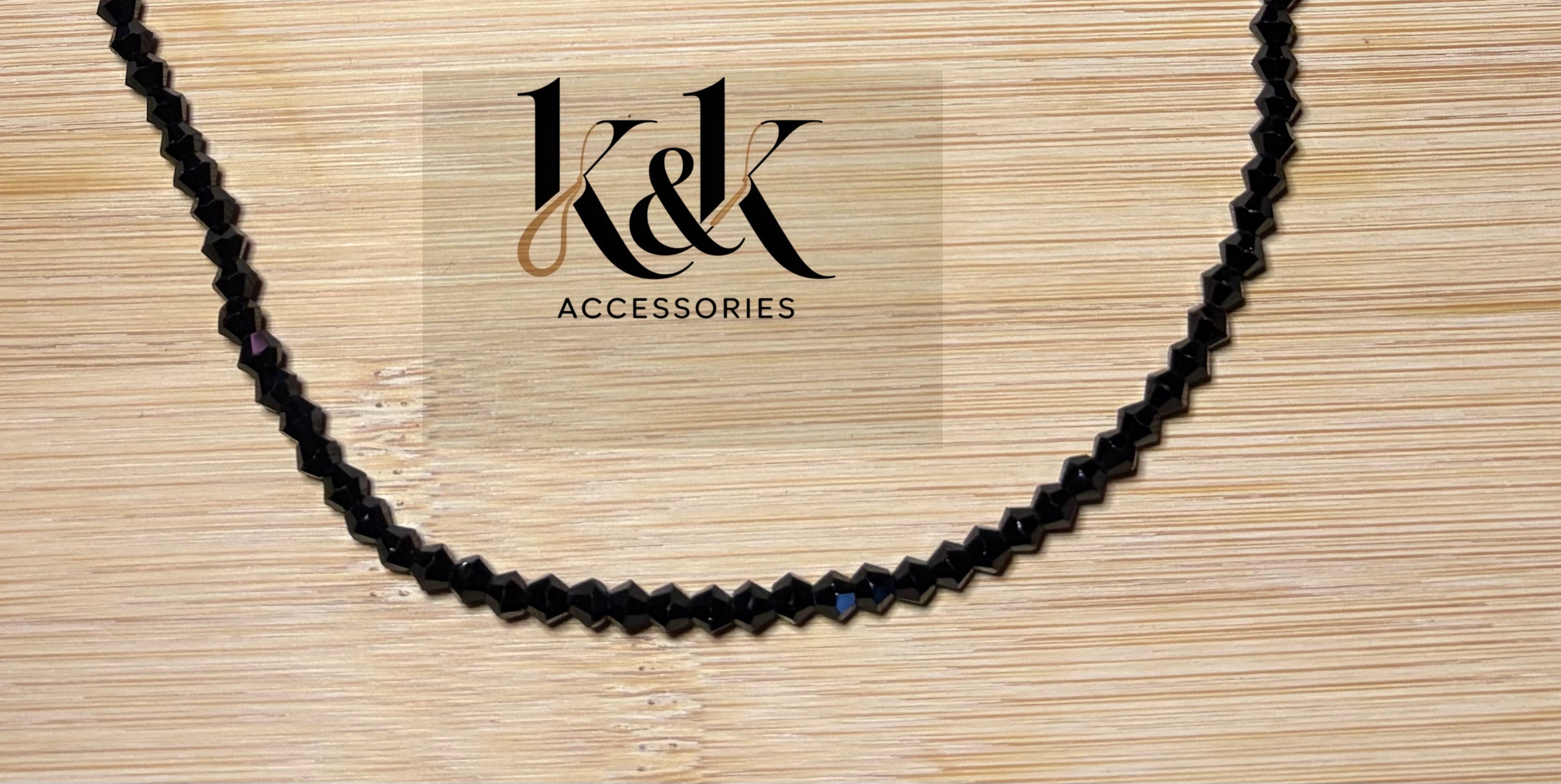 Black Faceted Bead Necklace