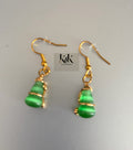 Green cat's eye drop earrings
