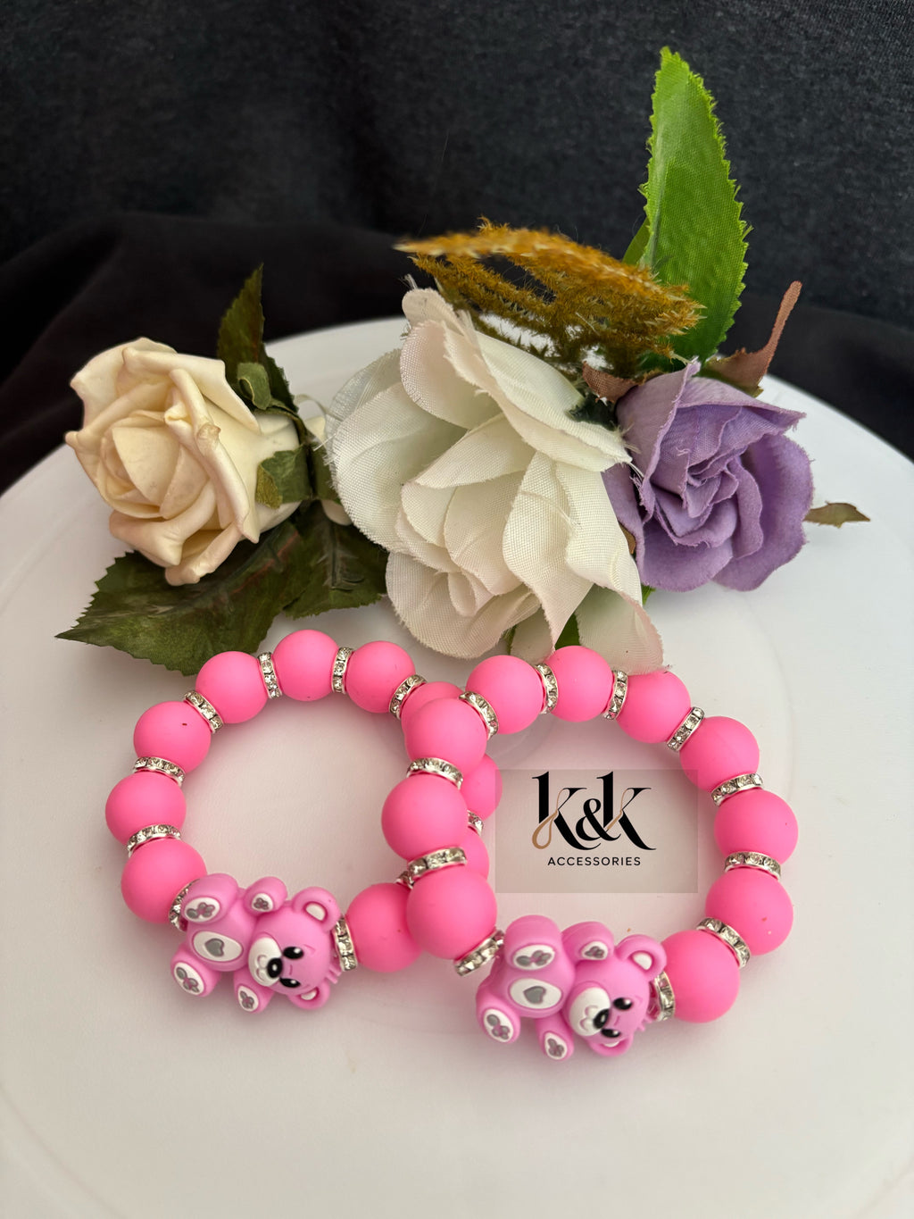 Bear Charm Bead Bracelet