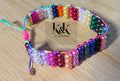 Pastel Rainbow Twisted Beaded Cluster Friendship Bracelet