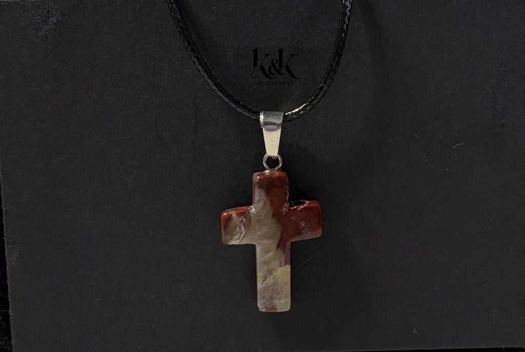 Gemstone Cross Pendant Necklace