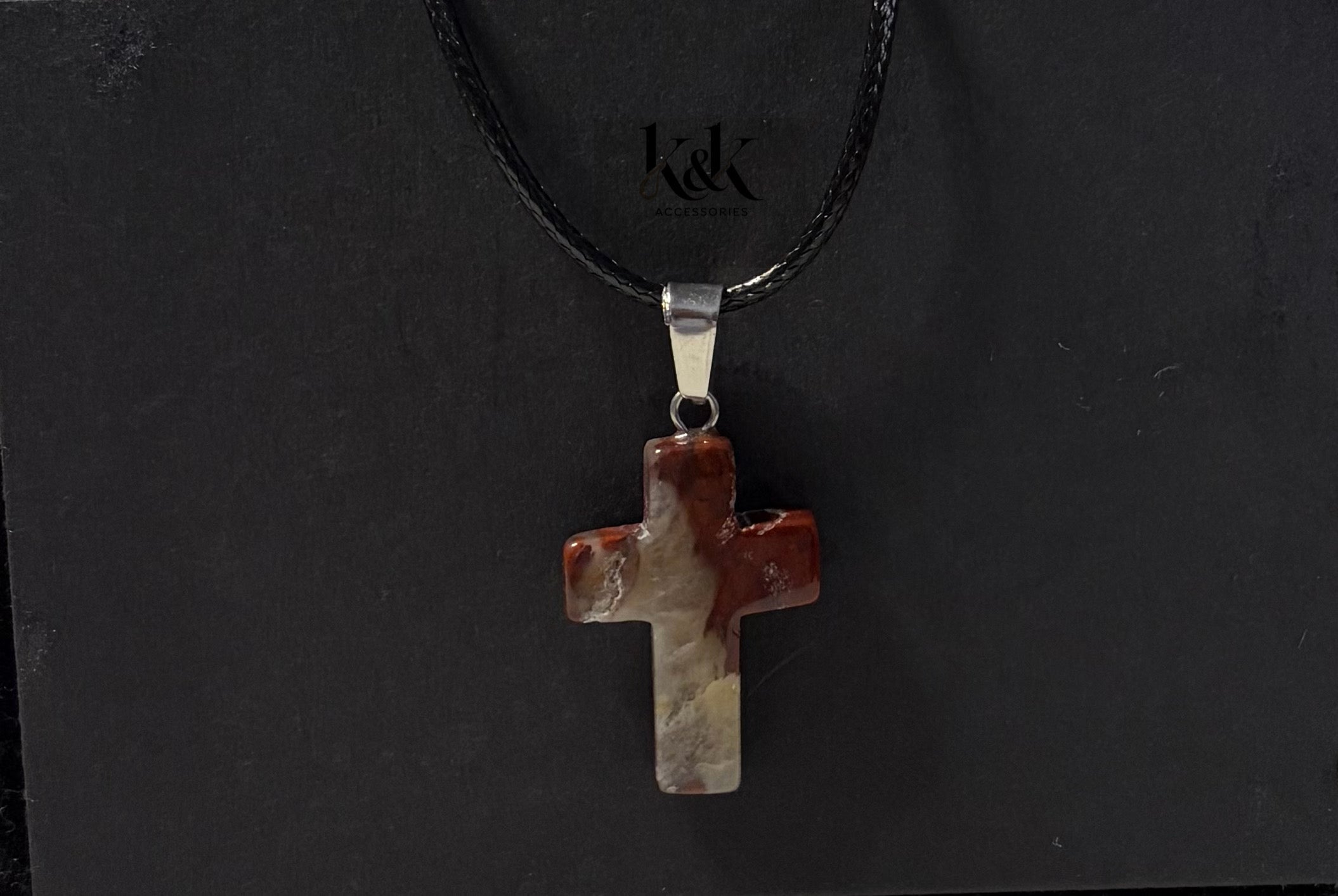 Gemstone Cross Pendant Necklace