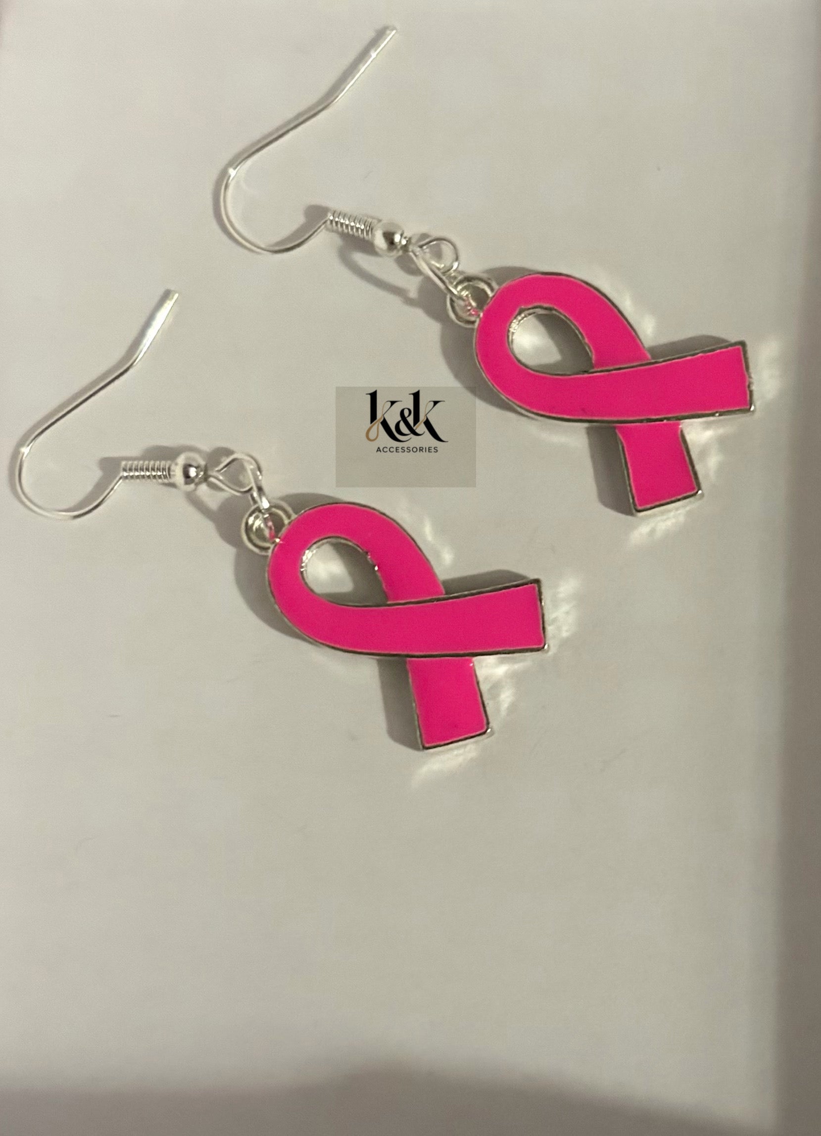 Pink Ribbon Breast Cancer Awareness Earrings