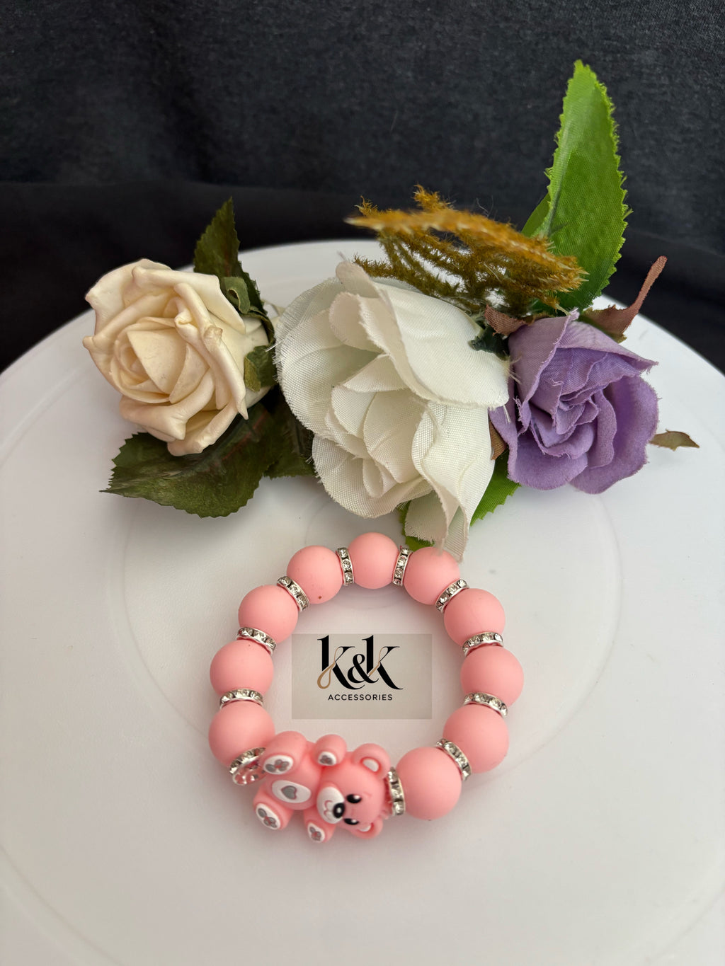 Bear Charm Bead Bracelet