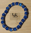 Blue Sparkle Bracelet with Clear Crystal Rhinestone Spacers