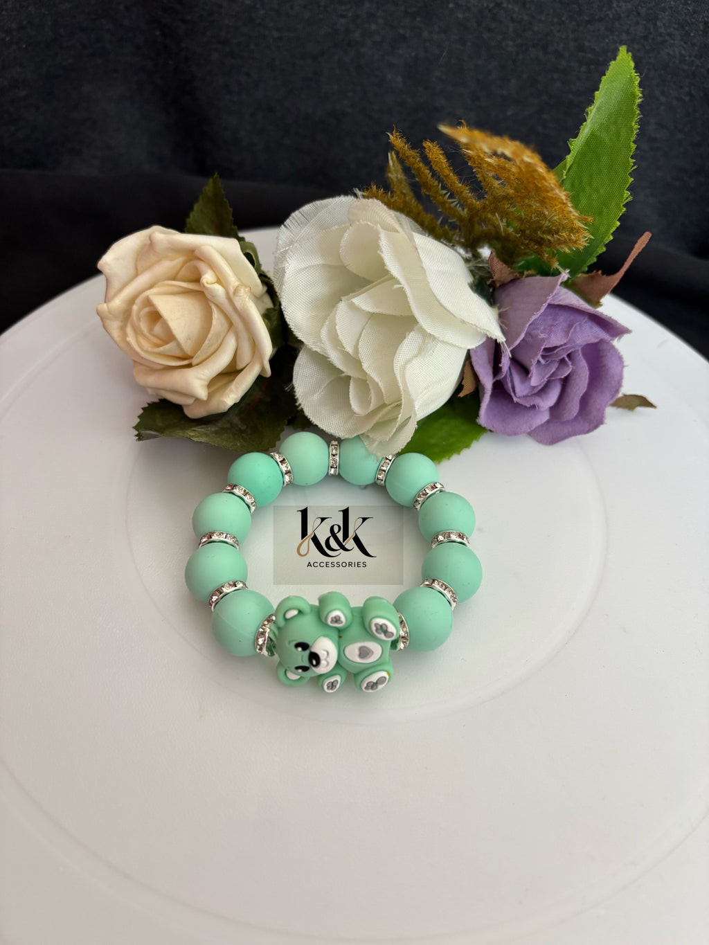 Bear Charm Bead Bracelet