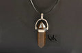Smoky Quartz Crystal Pendant Necklace on Black Cord