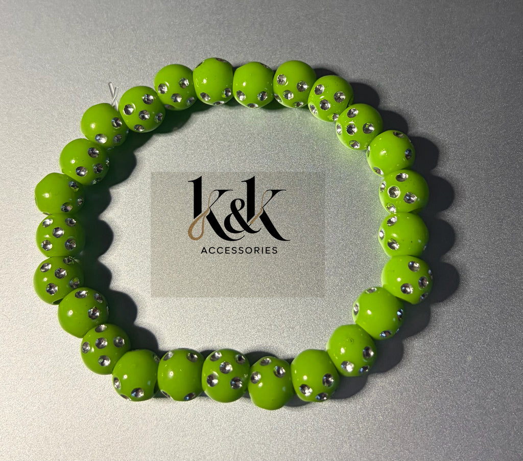 Crystal-Studded Beaded Bracelet