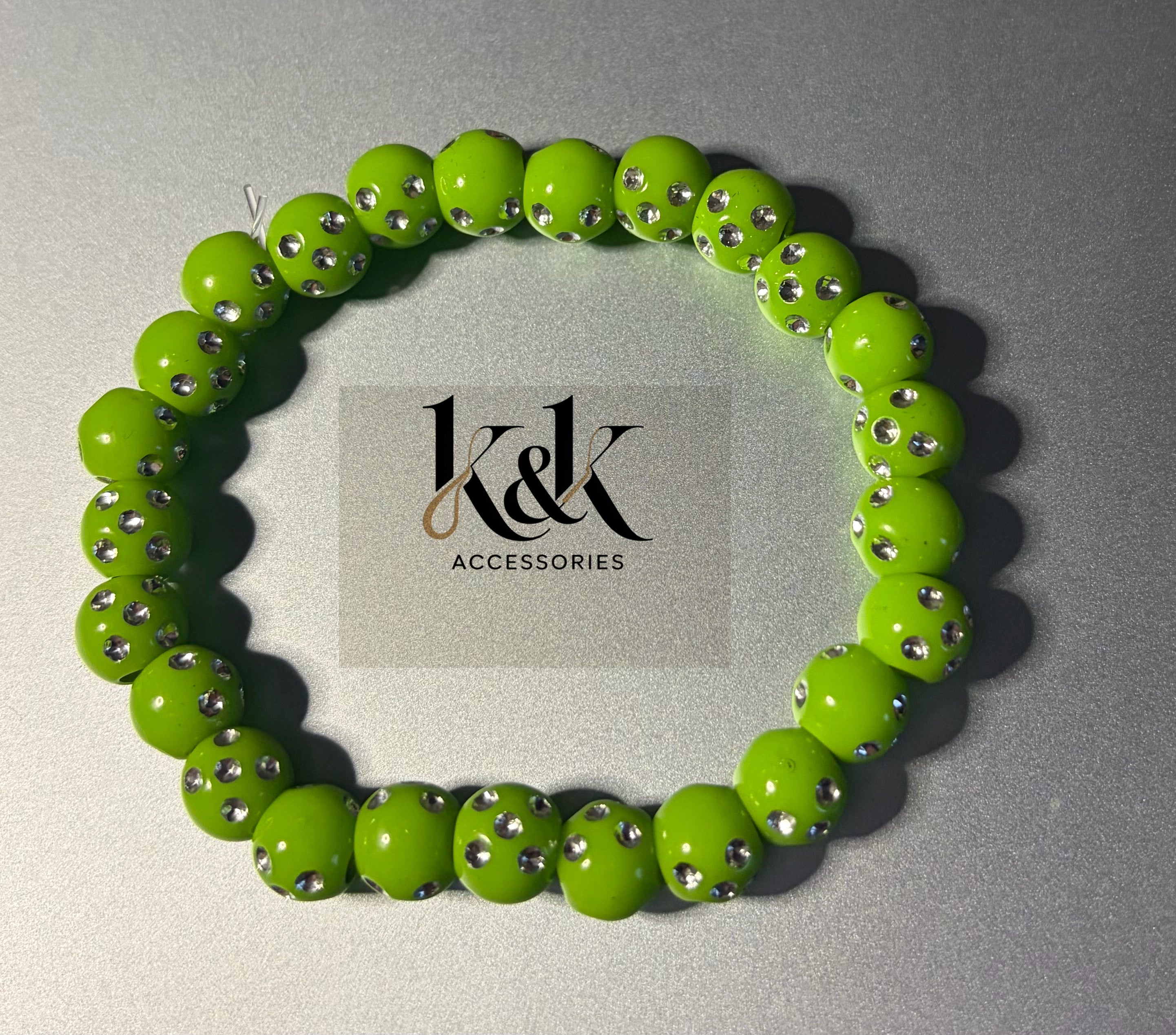 Crystal-Studded Beaded Bracelet