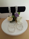 Pearl Effect Beaded Bracelet with Silver-Tone Spacers
